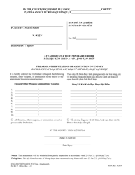 Document preview: Attachment A Temporary Protection From Abuse Order - Firearms, Other Weapons, or Ammunition Inventory - Pennsylvania (English/Vietnamese)