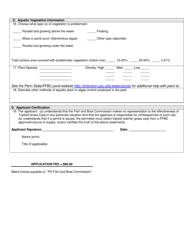 Form PFBC-TGC005 Triploid Grass Carp Pond Owner Stocking Permit Application - Pennsylvania, Page 2