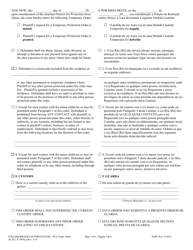 Temporary Protection From Abuse Order - Pennsylvania (English/Portuguese), Page 3