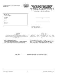 Document preview: Form MDJS306E-BL Order Denying Petition for Emergency Relief in Connection With Claims of Sexual Violence or Intimidation - Pennsylvania (English/Vietnamese)