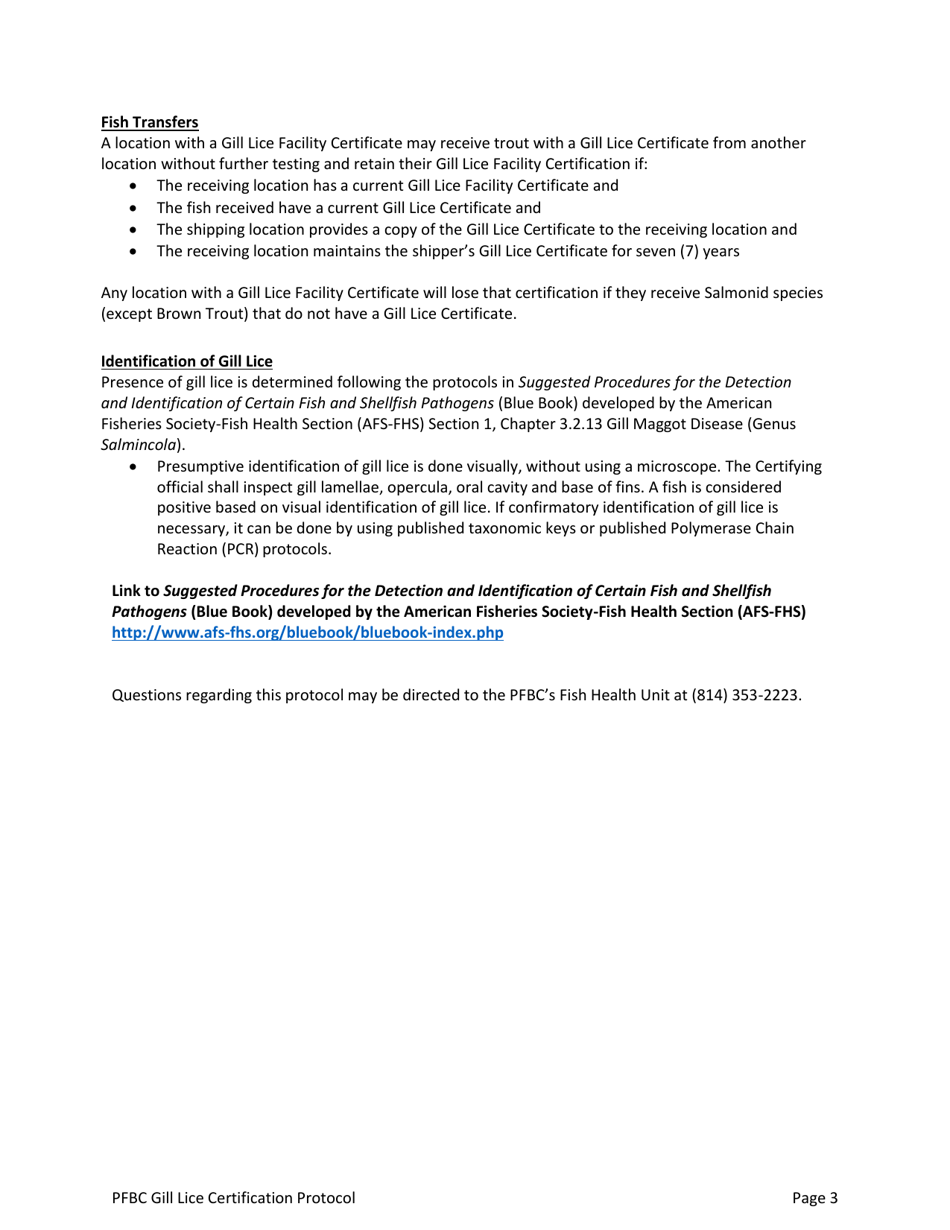 Gill Lice Certificate - Pennsylvania, Page 3