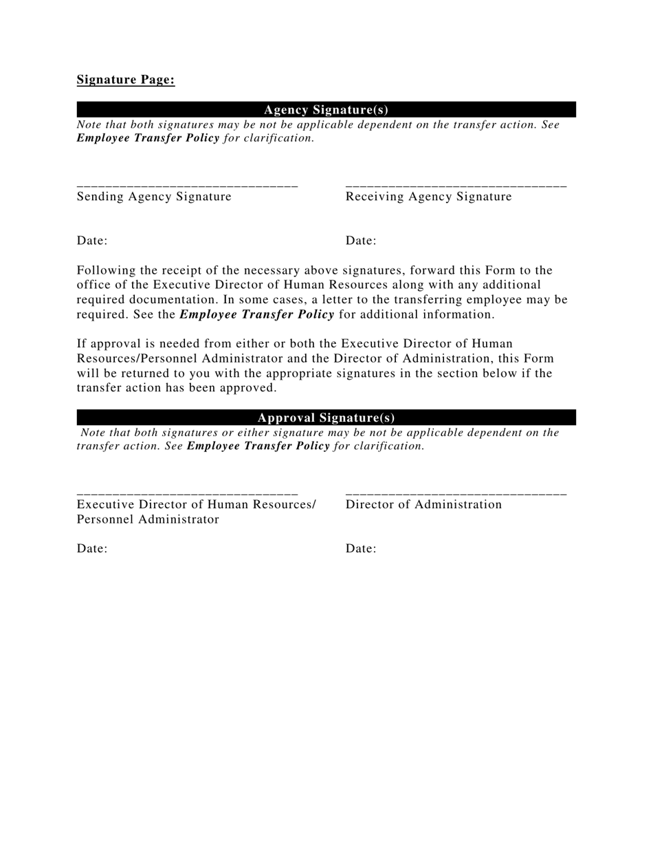 Employee Transfer Form - Rhode Island, Page 3