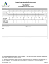 Form MCD-306A Route Inspection Application - Texas, Page 3