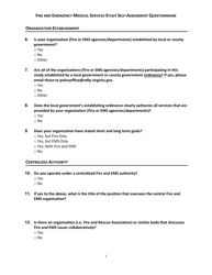 &quot;Fire and Emergency Medical Services Study Self-assessment Questionnaire&quot; - Virginia, Page 2