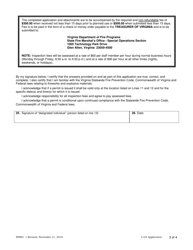 Form SFMO-1 Application for Fireworks Display Permit on State-Owned Property - Virginia, Page 3