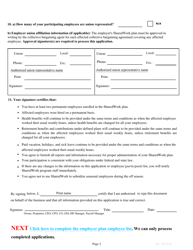 Employer Plan Application - Sharedwork - Washington, Page 2