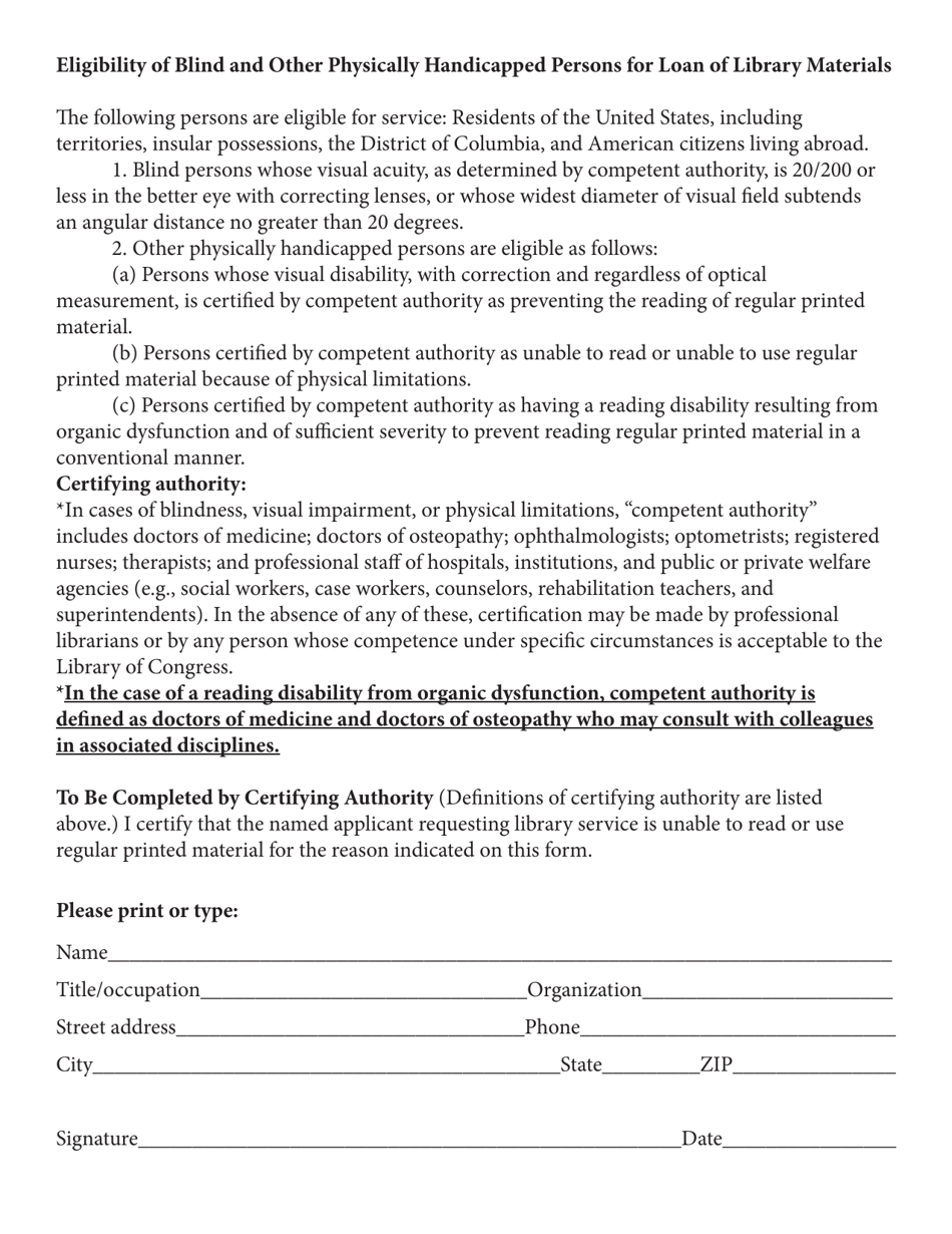 Application for Free Library Service - Individuals - Tennessee, Page 2