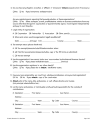 Form SS-6001 Application for Initial Registration of a Charitable Organization - Tennessee, Page 2