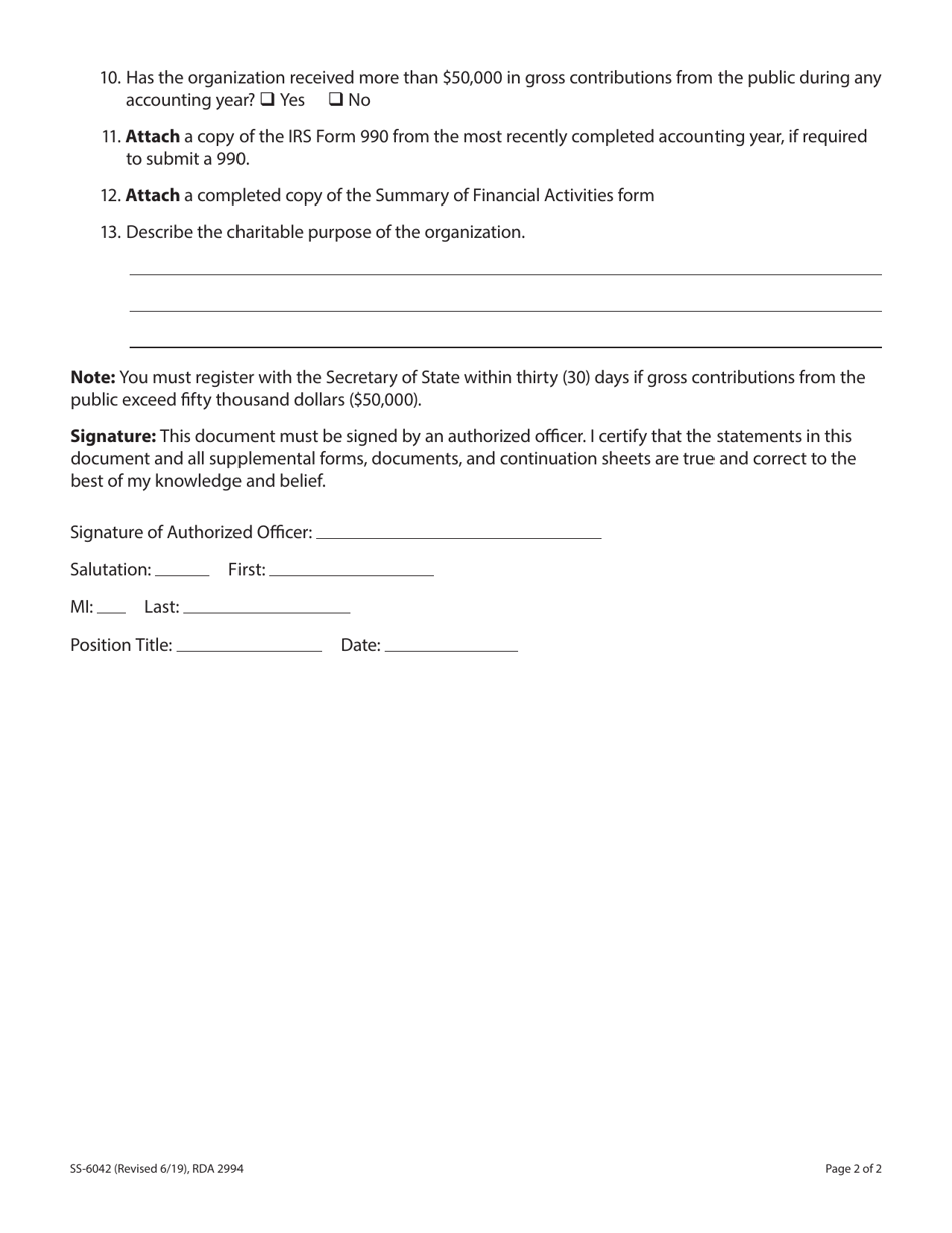 Form SS-6042 Download Fillable PDF or Fill Online Annual Request for ...