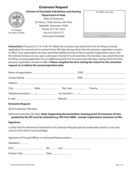 Document preview: Form SS-6074 Extension Request - Tennessee
