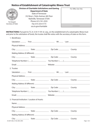 Form SS-6073 Notice of Establishment of Catastrophic Illness Trust - Tennessee