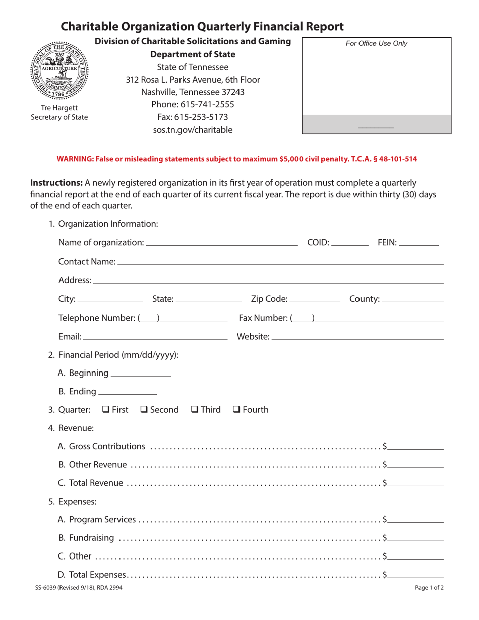 Form SS-6039 - Fill Out, Sign Online and Download Fillable PDF ...