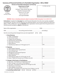 Document preview: Form SS-6002 Summary of Financial Activities of a Charitable Organization - 990 or 990ez - Tennessee