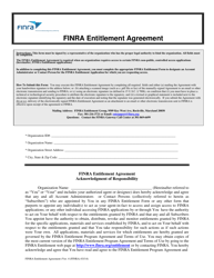 Document preview: FiNRA Entitlement Agreement