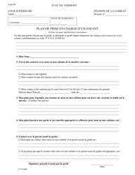 Form 89 Care Plan for Child - Vermont (French)