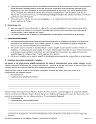 Form 400-00126 Agreement for Post-adoption Contact or Communication - Vermont (French), Page 2