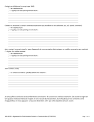 Form 400-00126 Agreement for Post-adoption Contact or Communication - Vermont (French), Page 3