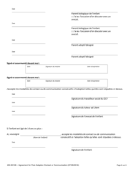 Form 400-00126 Agreement for Post-adoption Contact or Communication - Vermont (French), Page 4