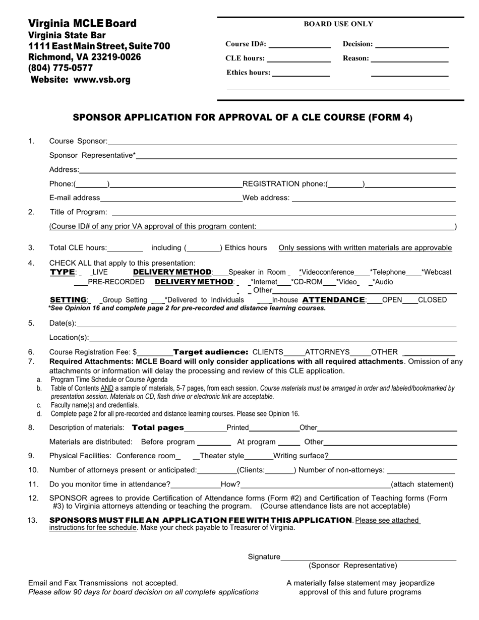 Form 4 Fill Out, Sign Online and Download Fillable PDF, Virginia