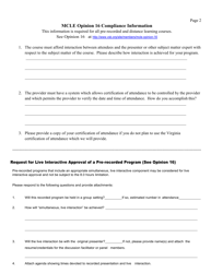 Form 4 Sponsor Application for Approval of a Cle Course - Virginia, Page 2
