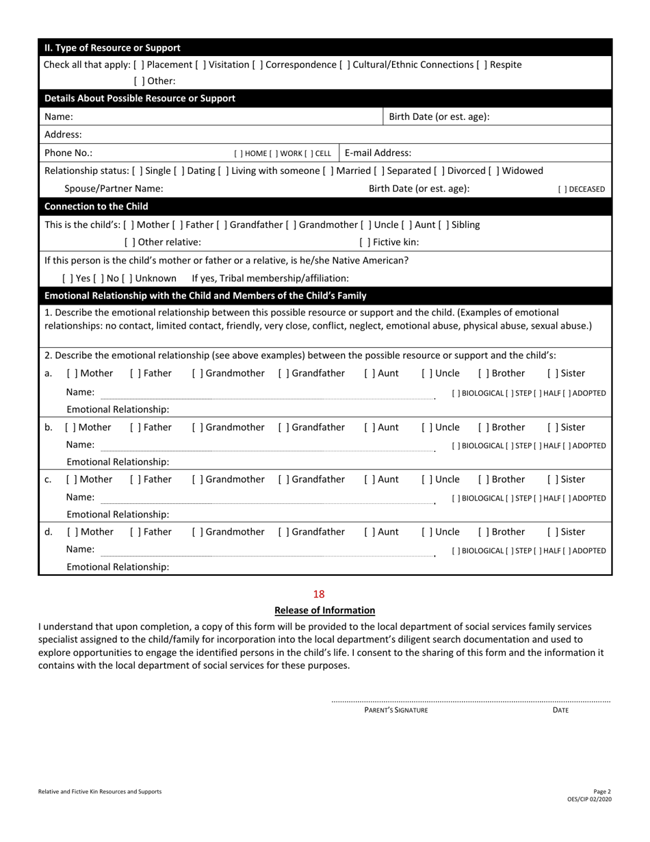 Instructions for Forms to Support Identification of Possible Resources and Supports for a Child in Foster Care and / or the Childs Family - Virginia, Page 7