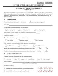Document preview: Form ADR-1009 Judicial Settlement Conference Exit Survey - Virginia