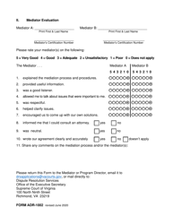Form ADR-1002 Evaluation of Mediation Session(S) and Mediator(S) - Virginia, Page 2