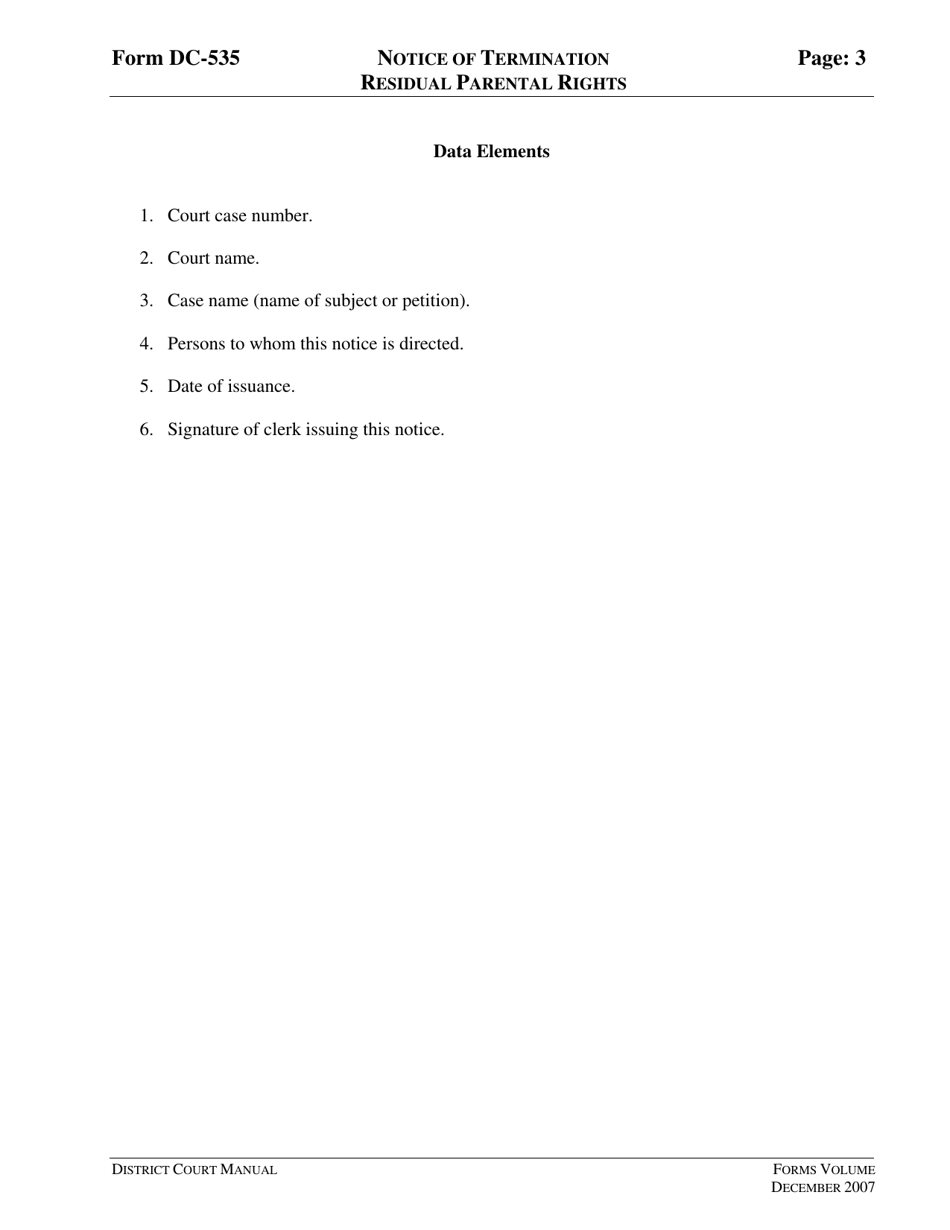 Instructions for Form DC-535 Notice of Termination of Residual Parental Rights - Virginia, Page 3