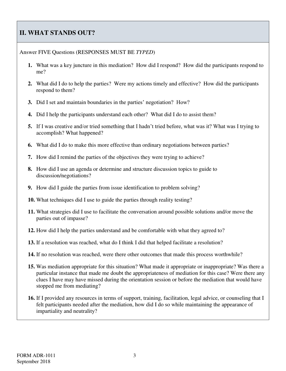 Form ADR-1011 Mediator Self-reflection - Request for Cme - Virginia, Page 3