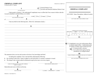 Instructions for Form DC-311 Criminal Complaint - Virginia, Page 2