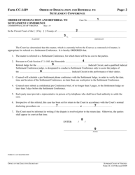Instructions for Form CC-1419 Order of Designation and Referral to Settlement Conference - Virginia, Page 2