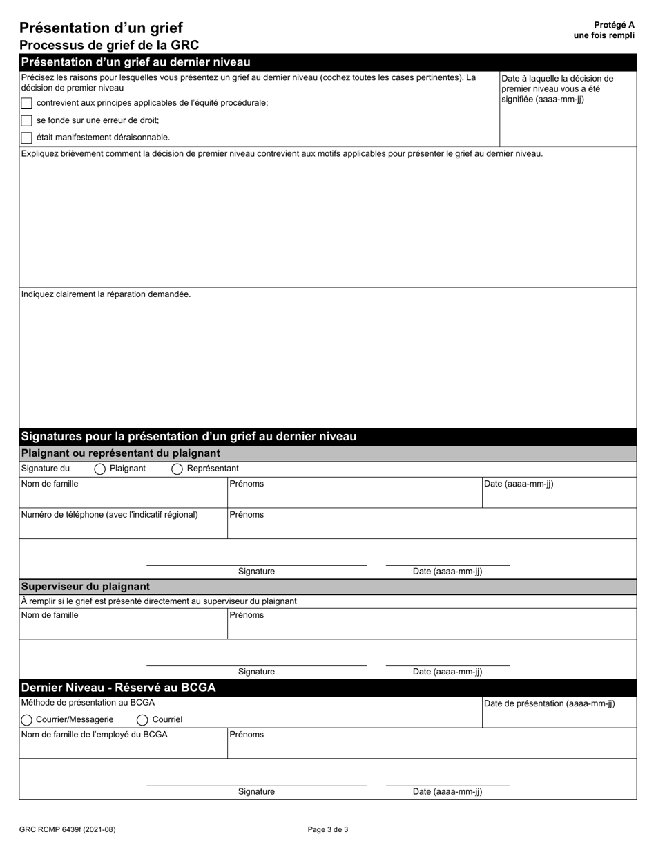 Forme GRC RCMP6439 Presentation Dun Grief - Canada (French), Page 5