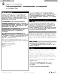 Forme GRC RCMP5488 &quot;Demande De Permis Pour Transporteur&quot; - Canada (French)