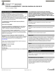 Document preview: Forme GRC RCMP5516 Liste DES Membres Du Club De Tir - Canada (French)