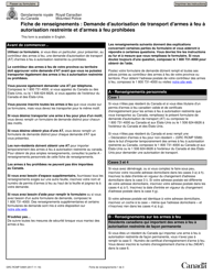 Document preview: Forme GRC RCMP5490 Demande D'autorisation De Transport D'armes a Feu a Autorisation Restreinte Et D'armes a Feu Prohibees - Canada (French)