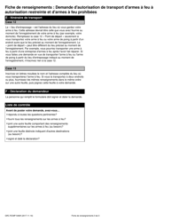 Forme GRC RCMP5490 Demande D&#039;autorisation De Transport D&#039;armes a Feu a Autorisation Restreinte Et D&#039;armes a Feu Prohibees - Canada (French), Page 3