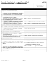 Forme GRC RCMP5490 Demande D&#039;autorisation De Transport D&#039;armes a Feu a Autorisation Restreinte Et D&#039;armes a Feu Prohibees - Canada (French), Page 5