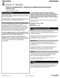 Forme GRC RCMP5515 Demande De Remplacement De Documents D&#039;armes a Feu - Canada (French)