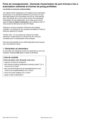 Forme GRC RCMP5491 Demande D&#039;autorisation De Port D&#039;armes a Feu a Autorisation Restreinte Et D&#039;armes De Poing Prohibees - Canada (French), Page 3