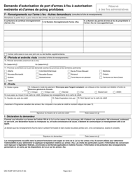 Forme GRC RCMP5491 Demande D&#039;autorisation De Port D&#039;armes a Feu a Autorisation Restreinte Et D&#039;armes De Poing Prohibees - Canada (French), Page 5