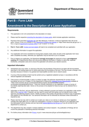 Form LA09 Part B Amendment to the Description of a Lease Application - Queensland, Australia