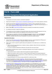 Document preview: Form LA08 Part B Owners Consent to Development Application - Queensland, Australia