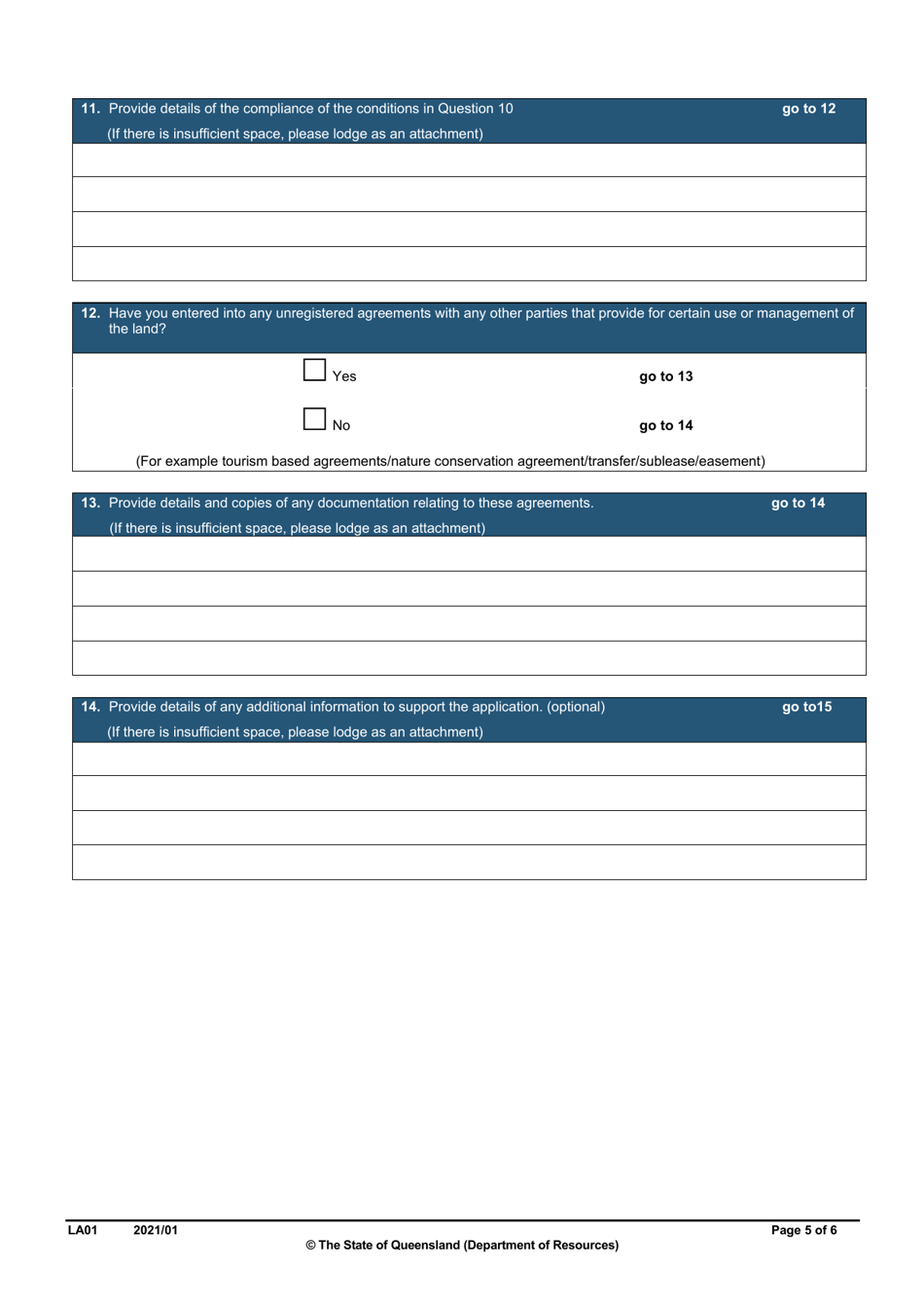 Form LA01 Part B Conversion of a Lease Application - Queensland, Australia, Page 5
