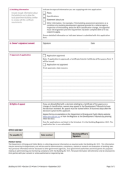 Form 13 Application for Certificate of Occupancy for a Building or Structure Built Before 30 April 1998/Change of Classification - Queensland, Australia, Page 2