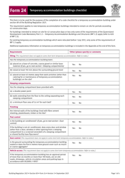 Form 24 Temporary Accommodation Buildings Checklist - Queensland, Australia
