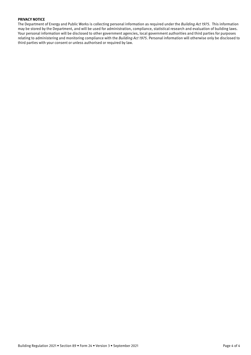 Form 24 Temporary Accommodation Buildings Checklist - Queensland, Australia, Page 4