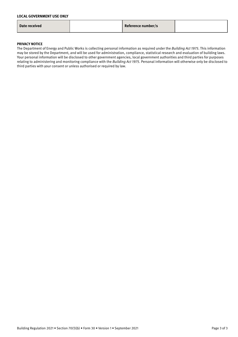 Form 30 Qbcc Licensee Aspect Certificate for Accepted Development (Self-assessable) - Queensland, Australia, Page 3