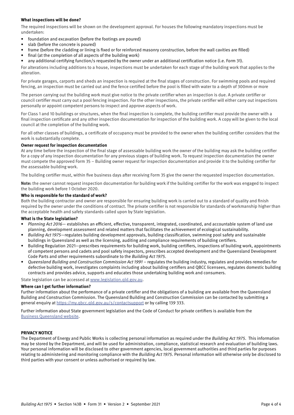 Form 31 Additional Certification Notice - Queensland, Australia, Page 4