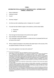 Form 2 Information for Allocation of Sentence Dates - Queensland, Australia