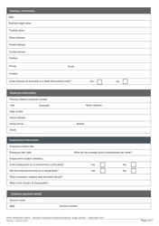 Employer Wage Subsidy Application Form - Queensland, Australia, Page 2